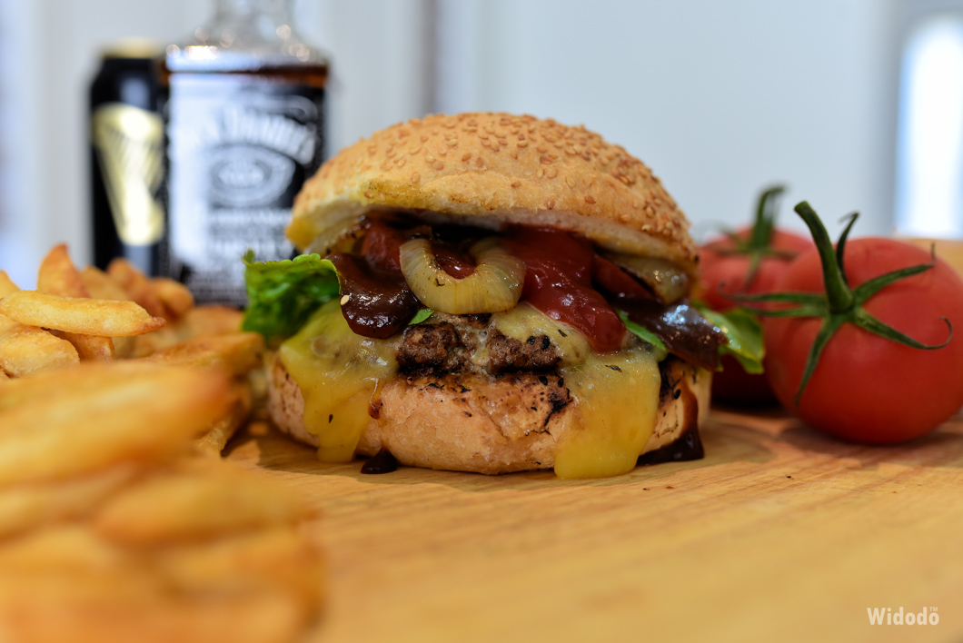 Whiskey Glazed Blue Cheese Burgers
